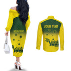 Personalised Dragons Boat Aussie Paddles Up! Couples Matching Off The Shoulder Long Sleeve Dress and Long Sleeve Button Shirt