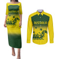 Personalised Dragons Boat Aussie Paddles Up! Couples Matching Puletasi and Long Sleeve Button Shirt