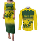 Personalised Dragons Boat Aussie Paddles Up! Couples Matching Puletasi and Long Sleeve Button Shirt