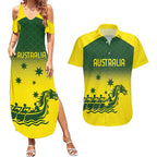 Personalised Dragons Boat Aussie Paddles Up! Couples Matching Summer Maxi Dress and Hawaiian Shirt