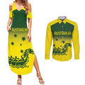 Personalised Dragons Boat Aussie Paddles Up! Couples Matching Summer Maxi Dress and Long Sleeve Button Shirt