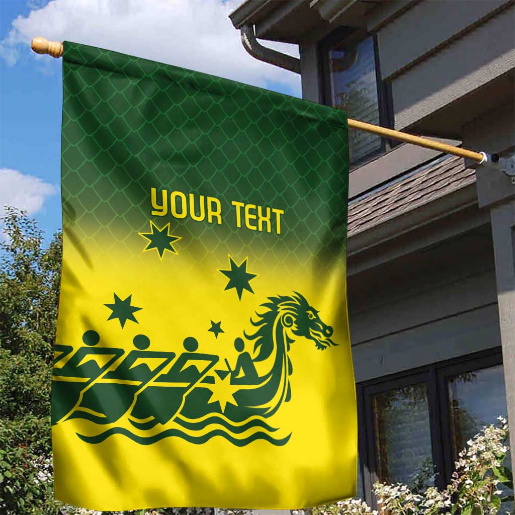 Personalised Dragons Boat Aussie Paddles Up! Garden Flag