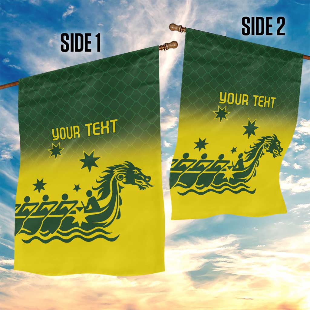 Personalised Dragons Boat Aussie Paddles Up! Garden Flag