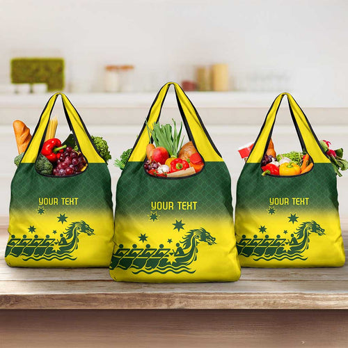 Personalised Dragons Boat Aussie Paddles Up! Grocery Bag