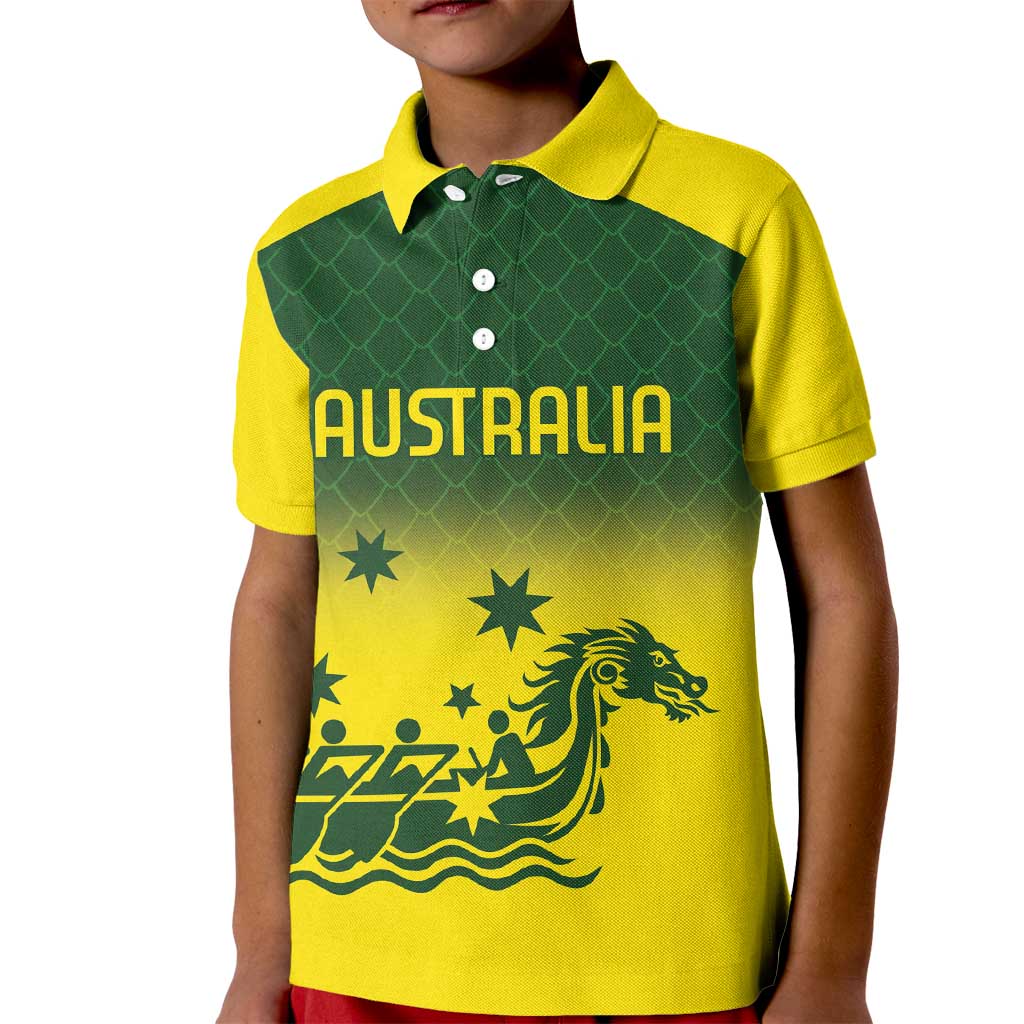 Personalised Dragons Boat Aussie Paddles Up! Kid Polo Shirt