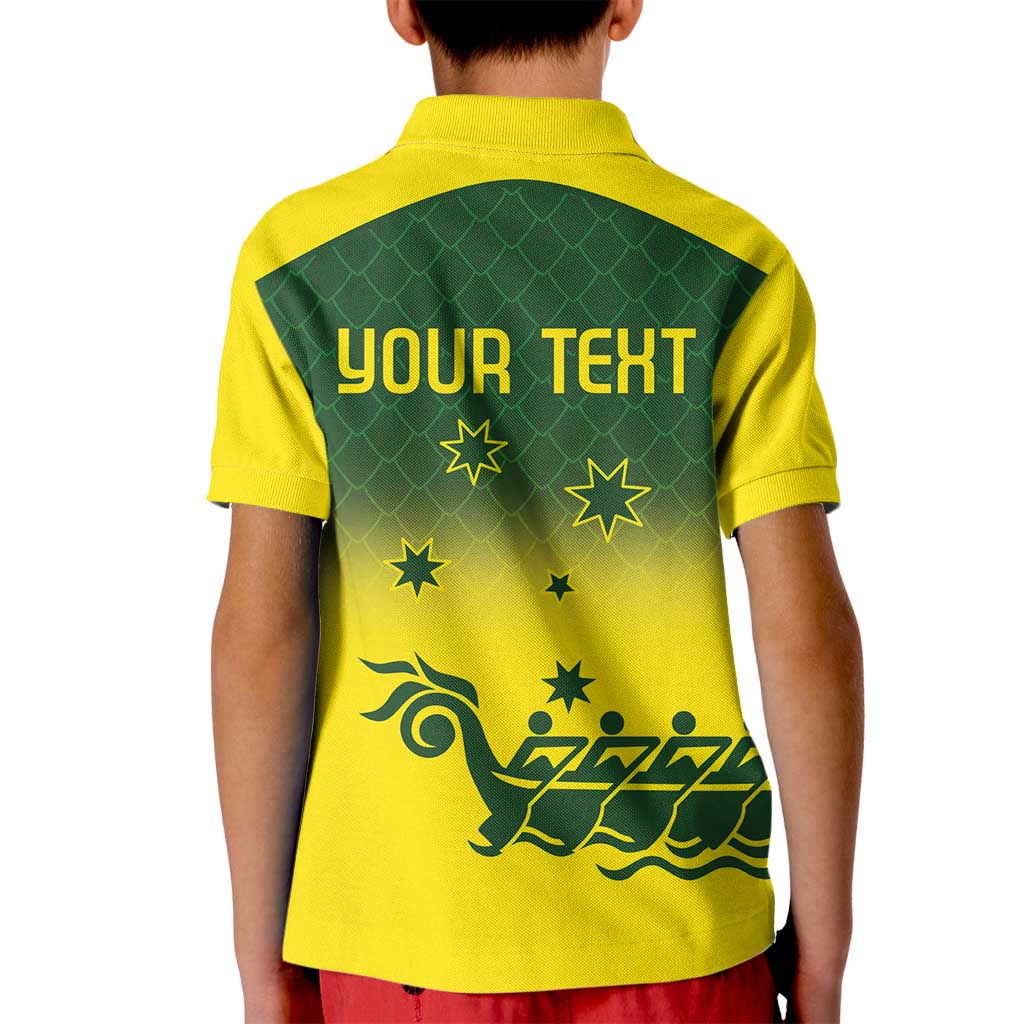 Personalised Dragons Boat Aussie Paddles Up! Kid Polo Shirt