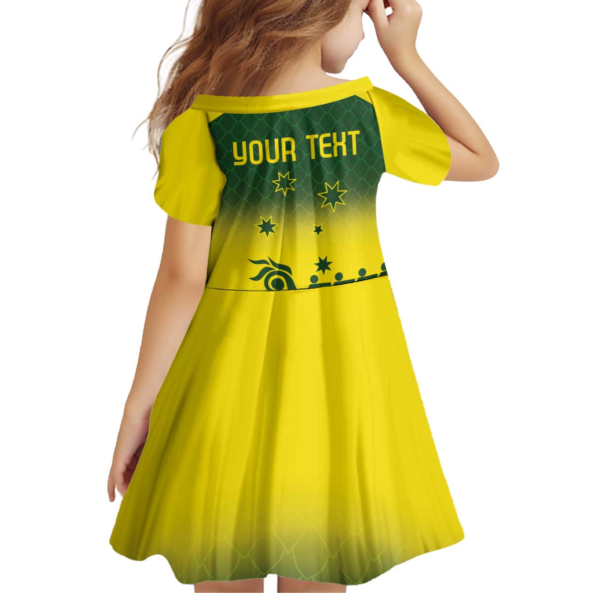 Personalised Dragons Boat Aussie Paddles Up! Kid Short Sleeve Dress
