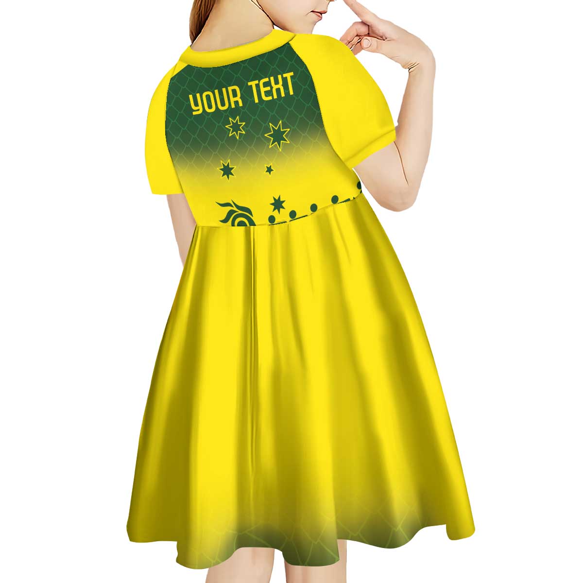 Personalised Dragons Boat Aussie Paddles Up! Kid Short Sleeve Dress