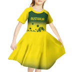 Personalised Dragons Boat Aussie Paddles Up! Kid Short Sleeve Dress