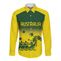 Personalised Dragons Boat Aussie Paddles Up! Long Sleeve Button Shirt