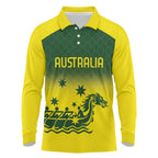 Personalised Dragons Boat Aussie Paddles Up! Long Sleeve Polo Shirt