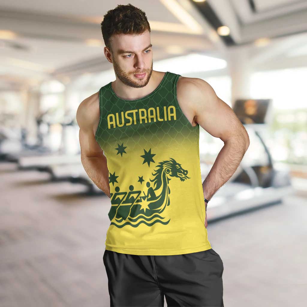 Personalised Dragons Boat Aussie Paddles Up! Men Tank Top