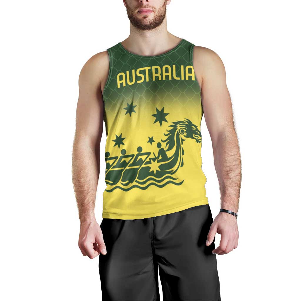 Personalised Dragons Boat Aussie Paddles Up! Men Tank Top