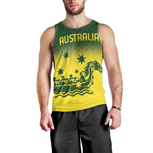 Personalised Dragons Boat Aussie Paddles Up! Men Tank Top