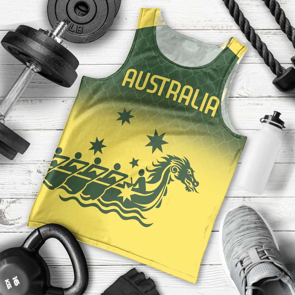 Personalised Dragons Boat Aussie Paddles Up! Men Tank Top