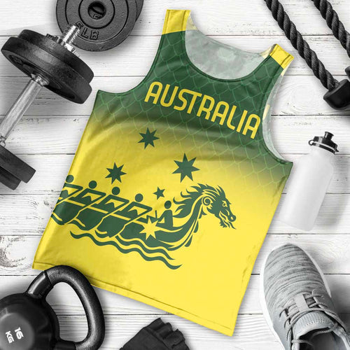 Personalised Dragons Boat Aussie Paddles Up! Men Tank Top