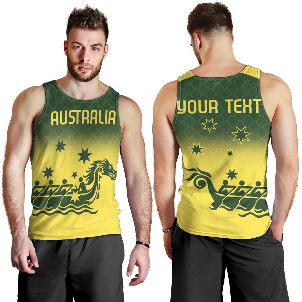 Personalised Dragons Boat Aussie Paddles Up! Men Tank Top