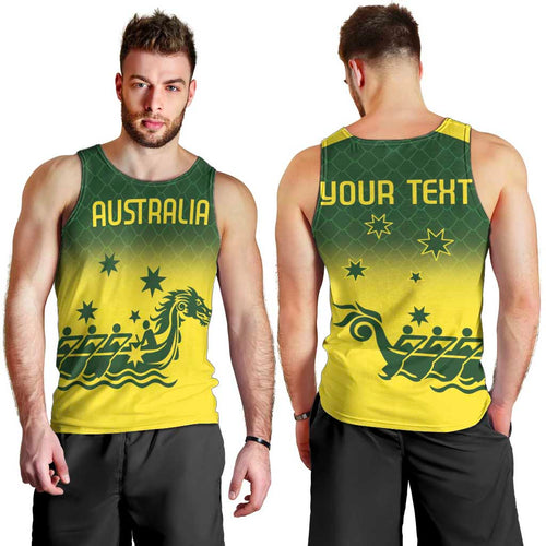 Personalised Dragons Boat Aussie Paddles Up! Men Tank Top