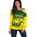 Personalised Dragons Boat Aussie Paddles Up! Off Shoulder Sweater