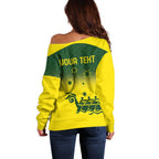 Personalised Dragons Boat Aussie Paddles Up! Off Shoulder Sweater