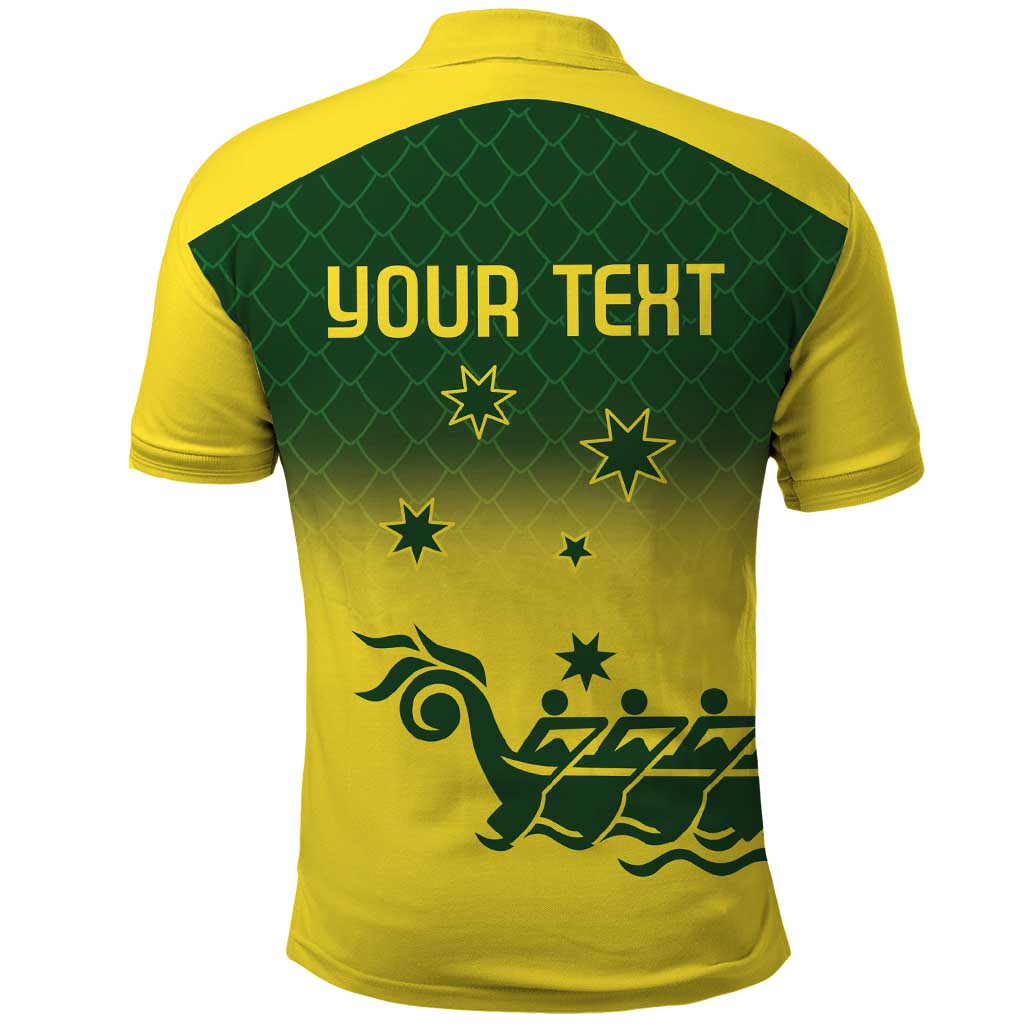 Personalised Dragons Boat Aussie Paddles Up! Polo Shirt