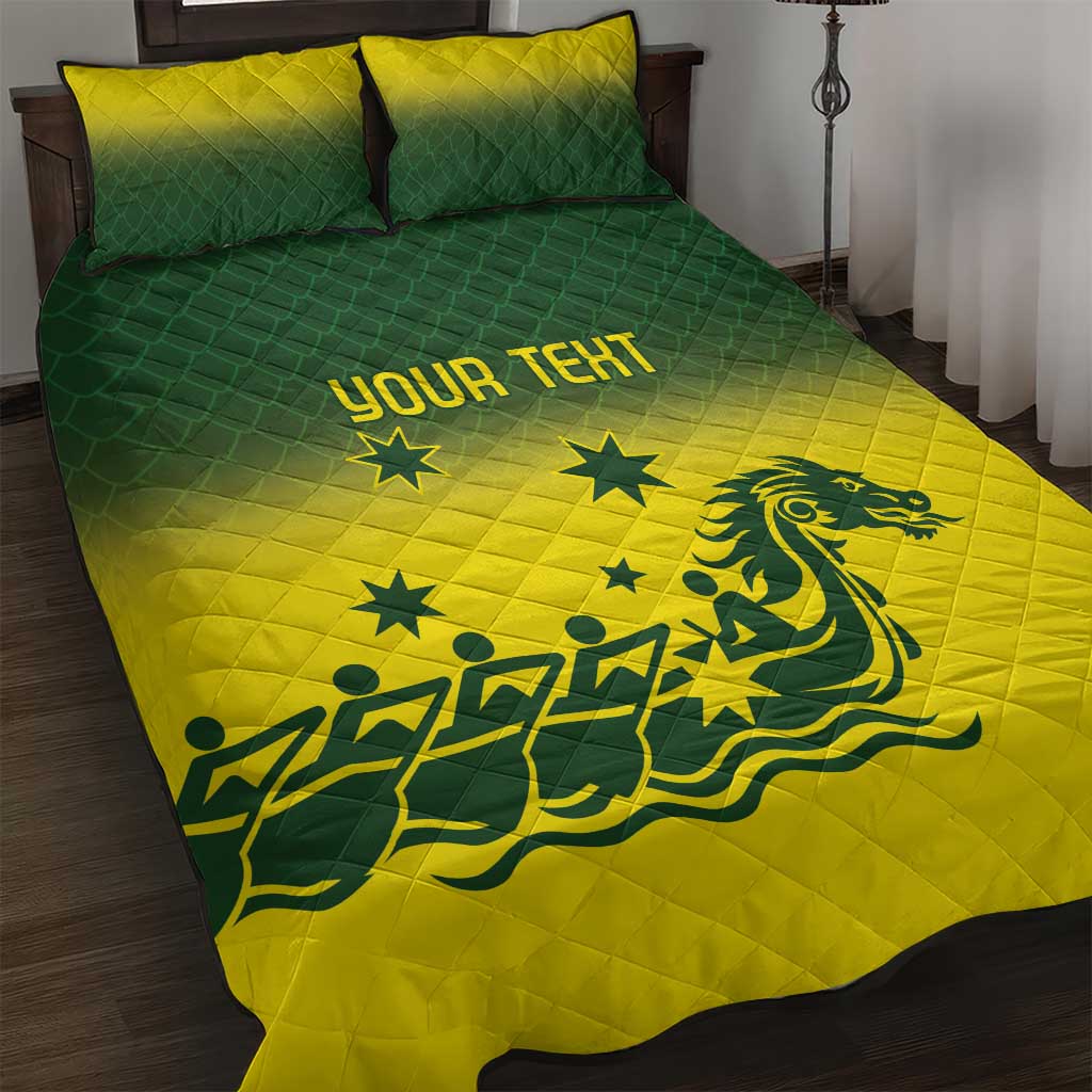 Personalised Dragons Boat Aussie Paddles Up! Quilt Bed Set