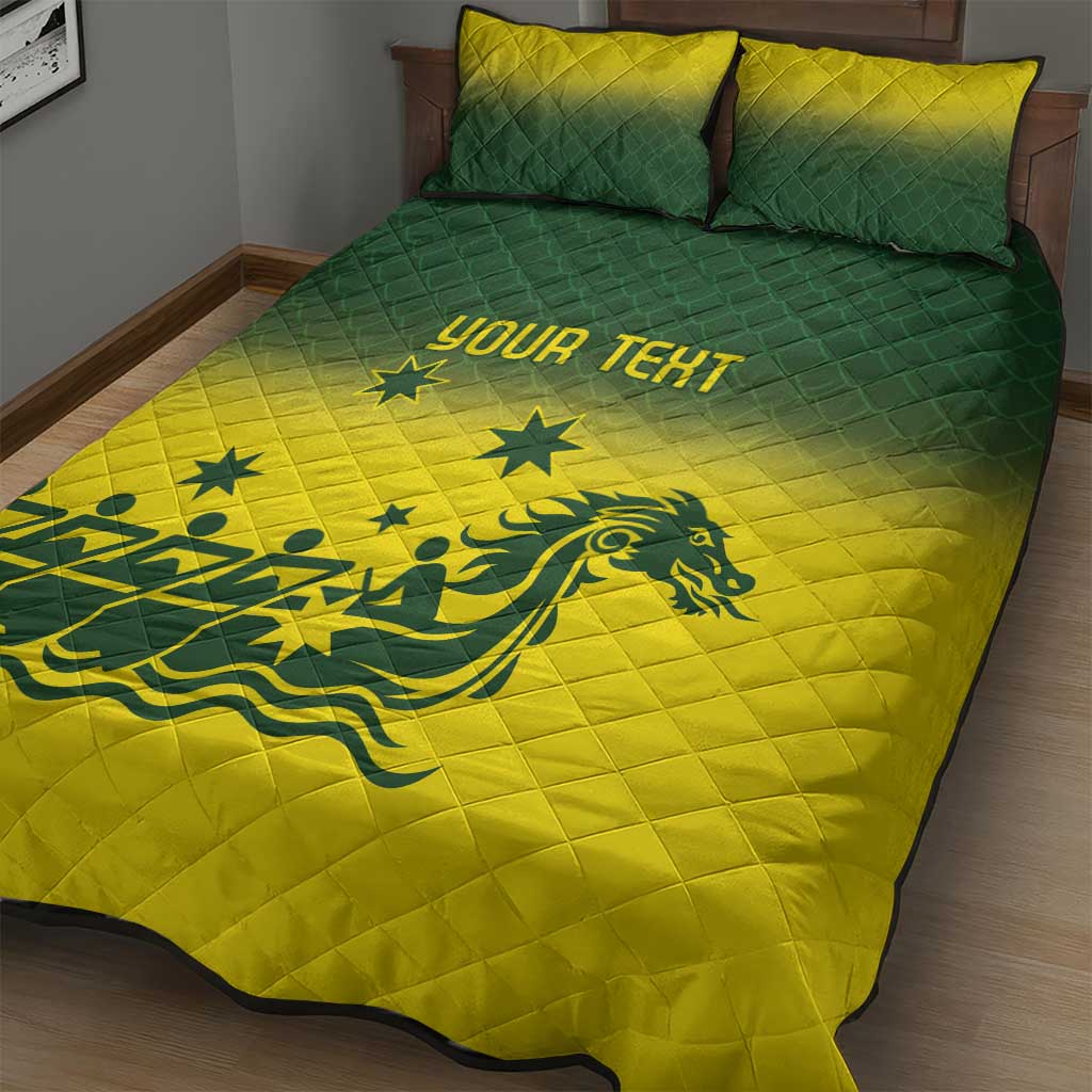 Personalised Dragons Boat Aussie Paddles Up! Quilt Bed Set