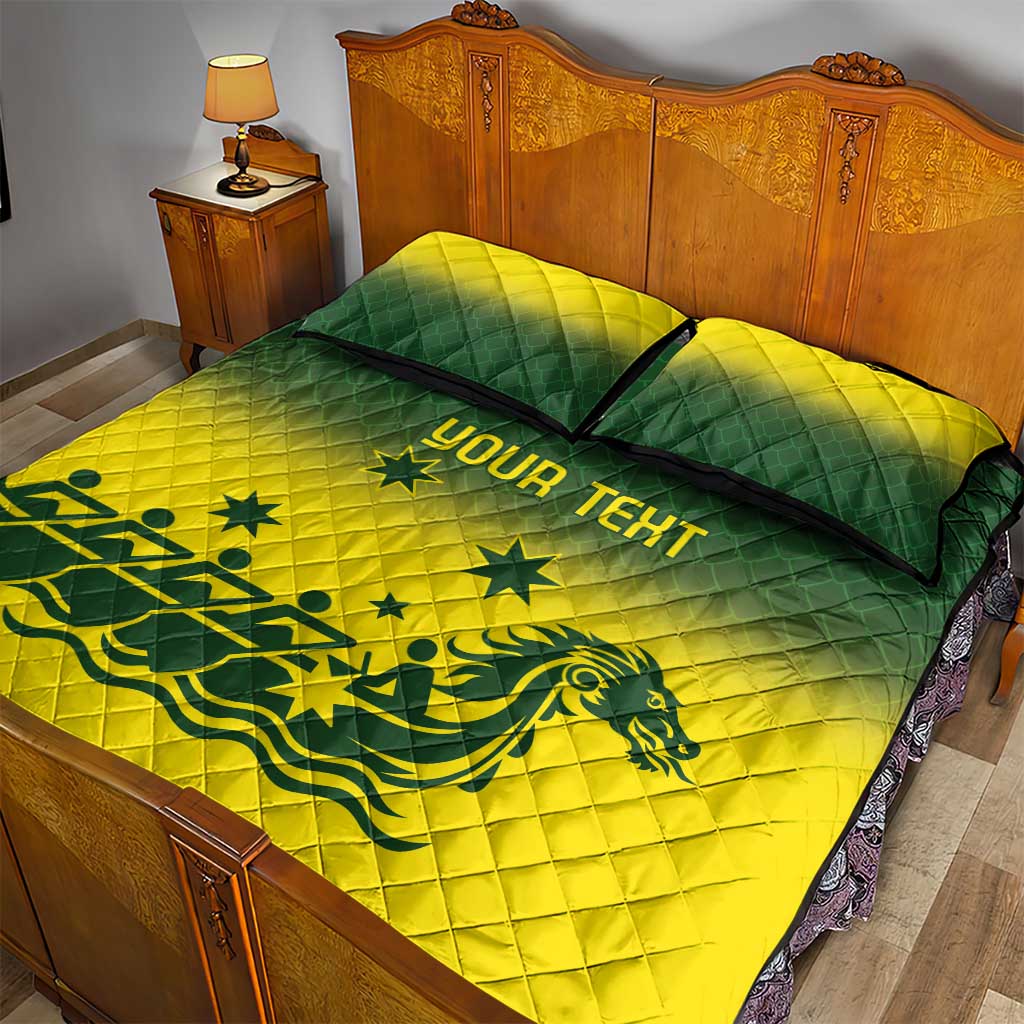 Personalised Dragons Boat Aussie Paddles Up! Quilt Bed Set