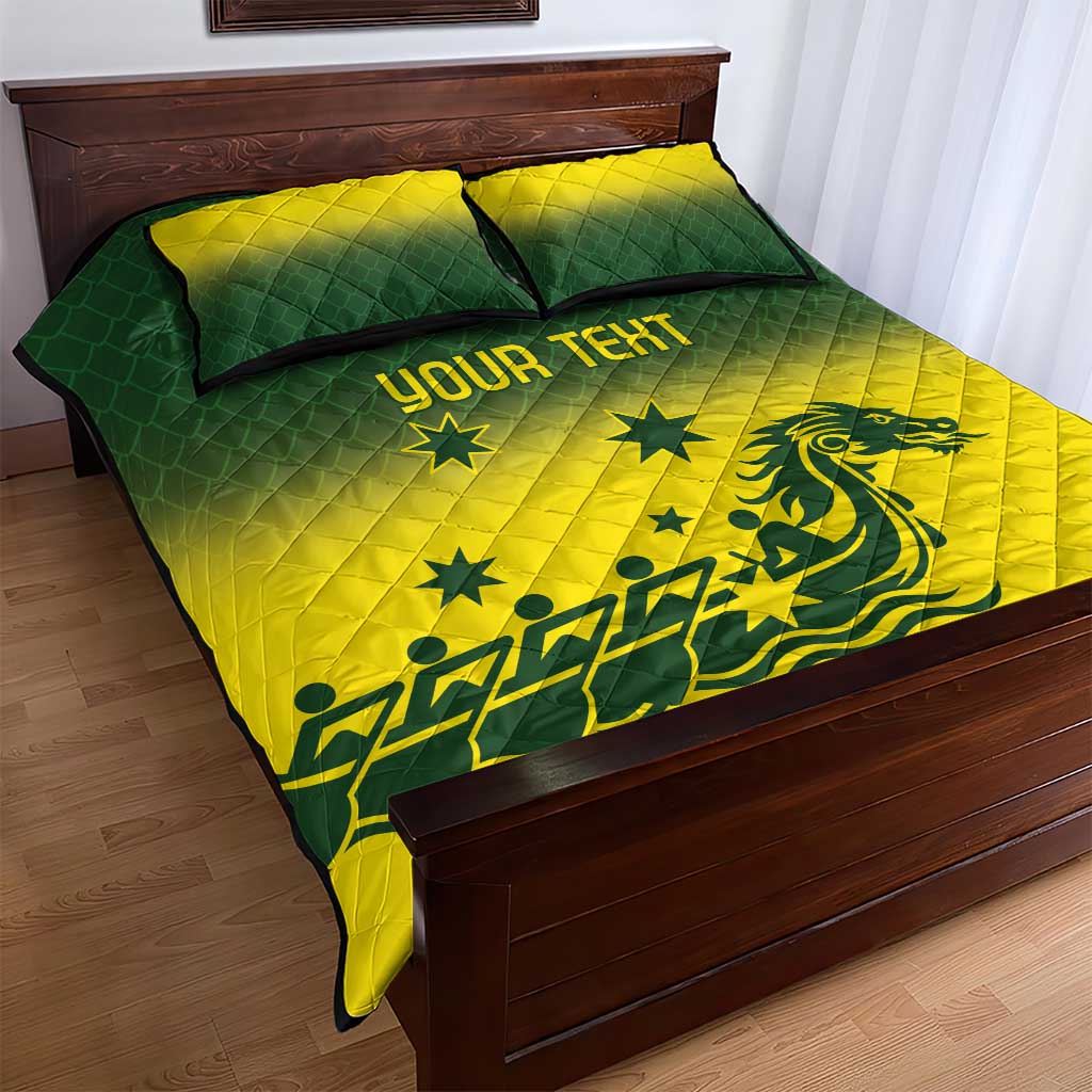 Personalised Dragons Boat Aussie Paddles Up! Quilt Bed Set