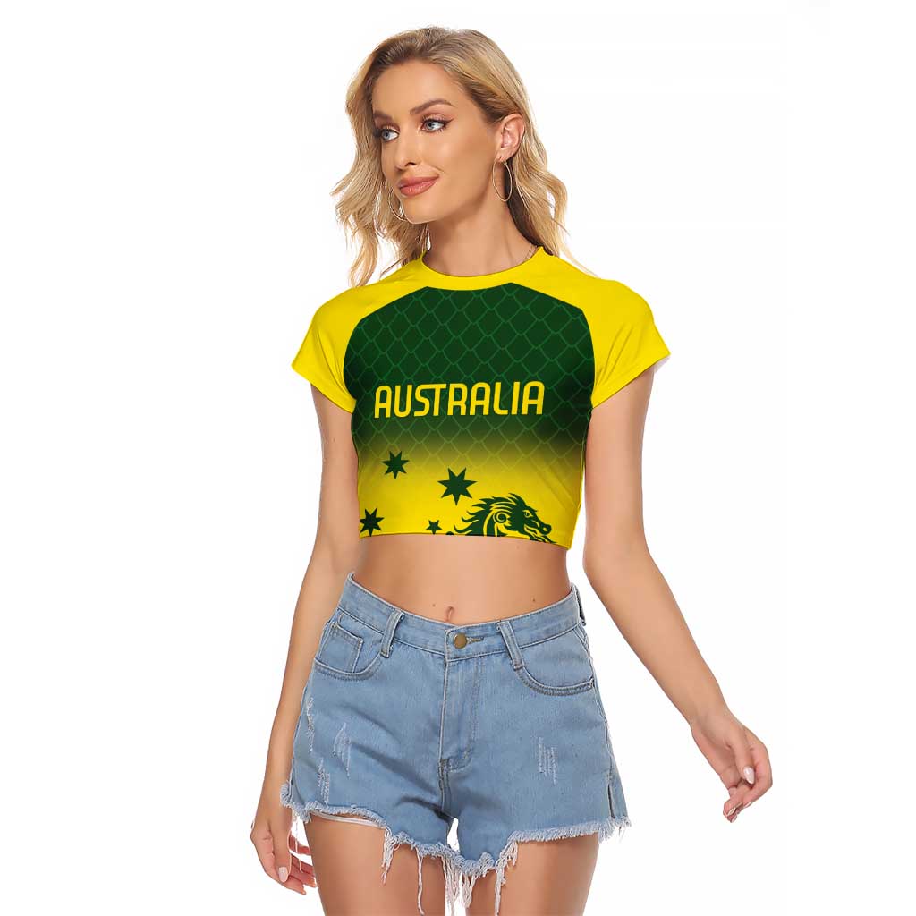 Personalised Dragons Boat Aussie Paddles Up! Raglan Cropped T Shirt