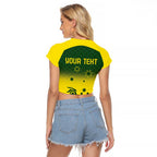 Personalised Dragons Boat Aussie Paddles Up! Raglan Cropped T Shirt