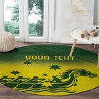 Personalised Dragons Boat Aussie Paddles Up! Round Carpet