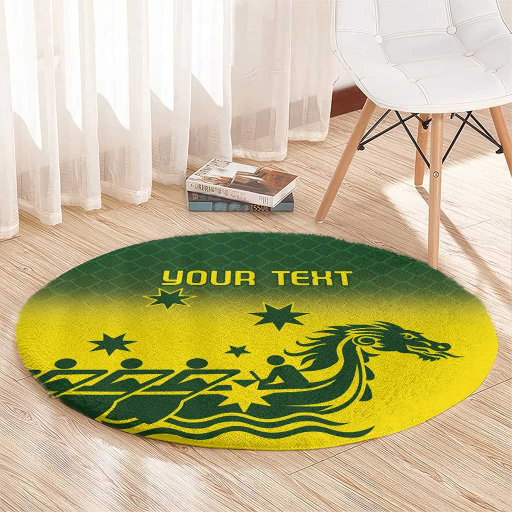 Personalised Dragons Boat Aussie Paddles Up! Round Carpet