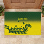 Personalised Dragons Boat Aussie Paddles Up! Rubber Doormat