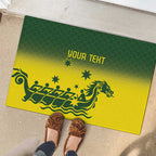Personalised Dragons Boat Aussie Paddles Up! Rubber Doormat