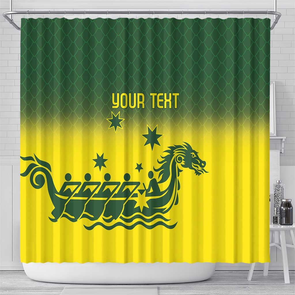 Personalised Dragons Boat Aussie Paddles Up! Shower Curtain