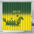 Personalised Dragons Boat Aussie Paddles Up! Shower Curtain