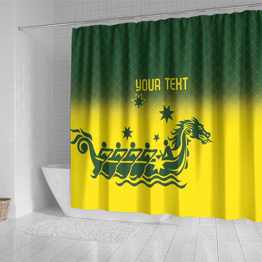 Personalised Dragons Boat Aussie Paddles Up! Shower Curtain