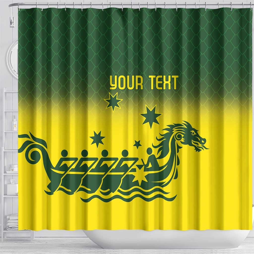 Personalised Dragons Boat Aussie Paddles Up! Shower Curtain