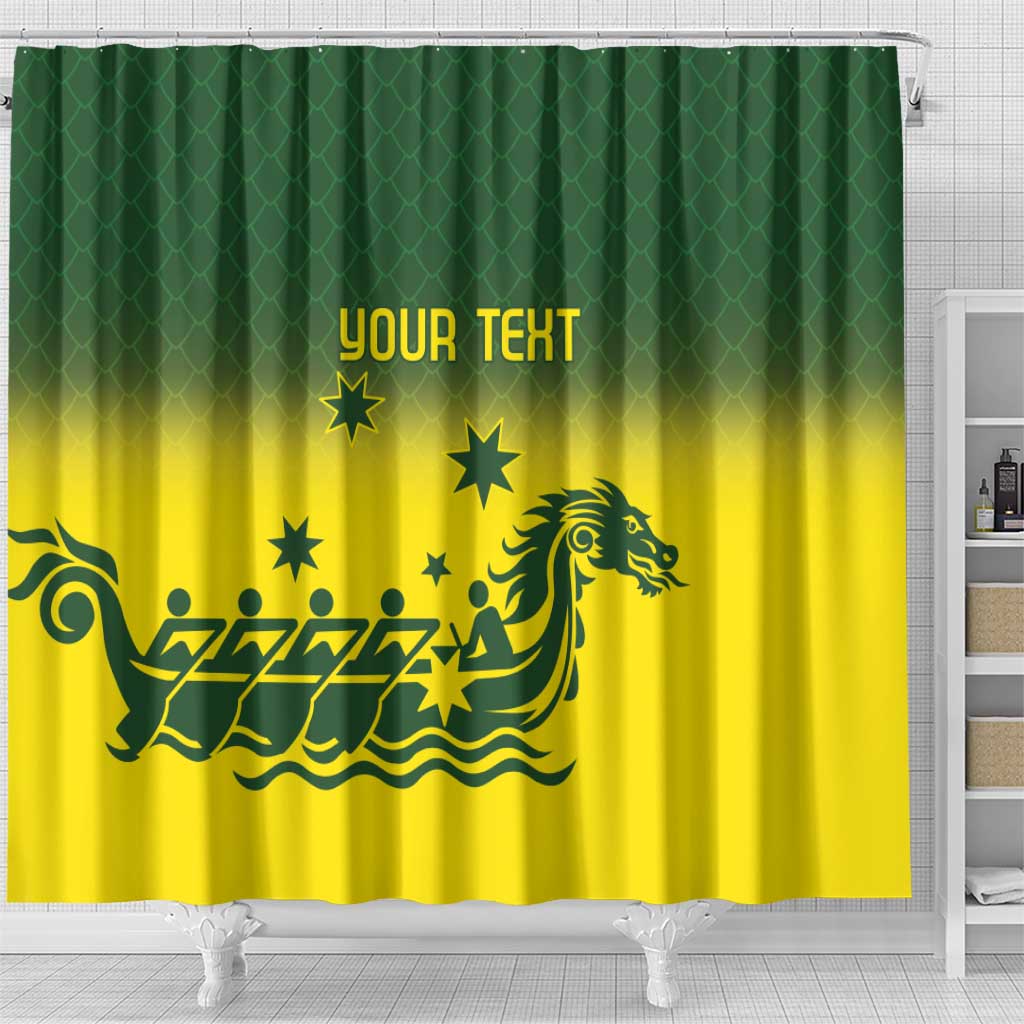 Personalised Dragons Boat Aussie Paddles Up! Shower Curtain