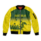Personalised Dragons Boat Aussie Paddles Up! Sleeve Zip Bomber Jacket
