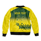 Personalised Dragons Boat Aussie Paddles Up! Sleeve Zip Bomber Jacket