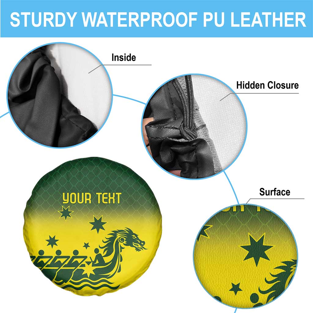 Personalised Dragons Boat Aussie Paddles Up! Spare Tire Cover