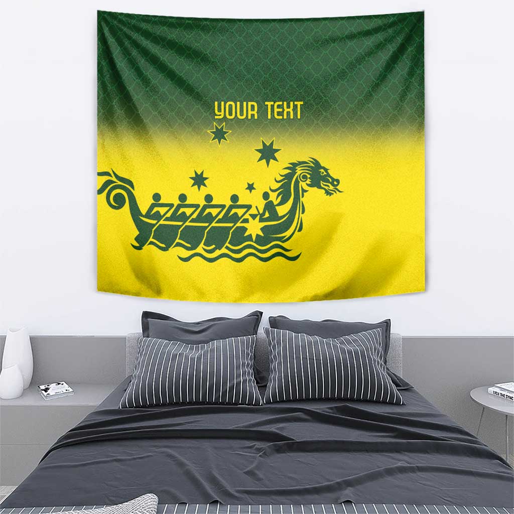 Personalised Dragons Boat Aussie Paddles Up! Tapestry