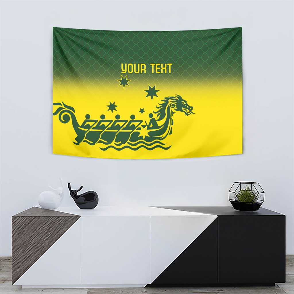 Personalised Dragons Boat Aussie Paddles Up! Tapestry
