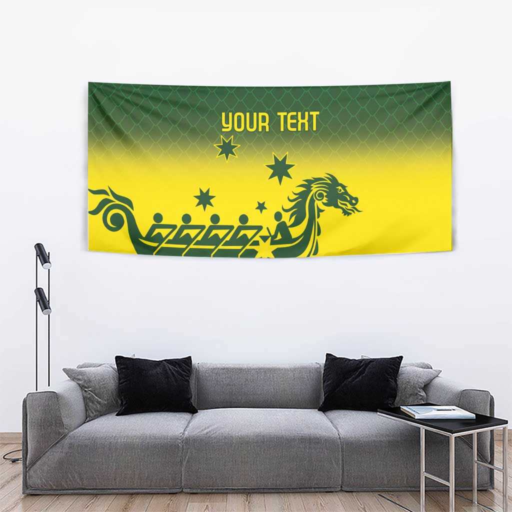 Personalised Dragons Boat Aussie Paddles Up! Tapestry