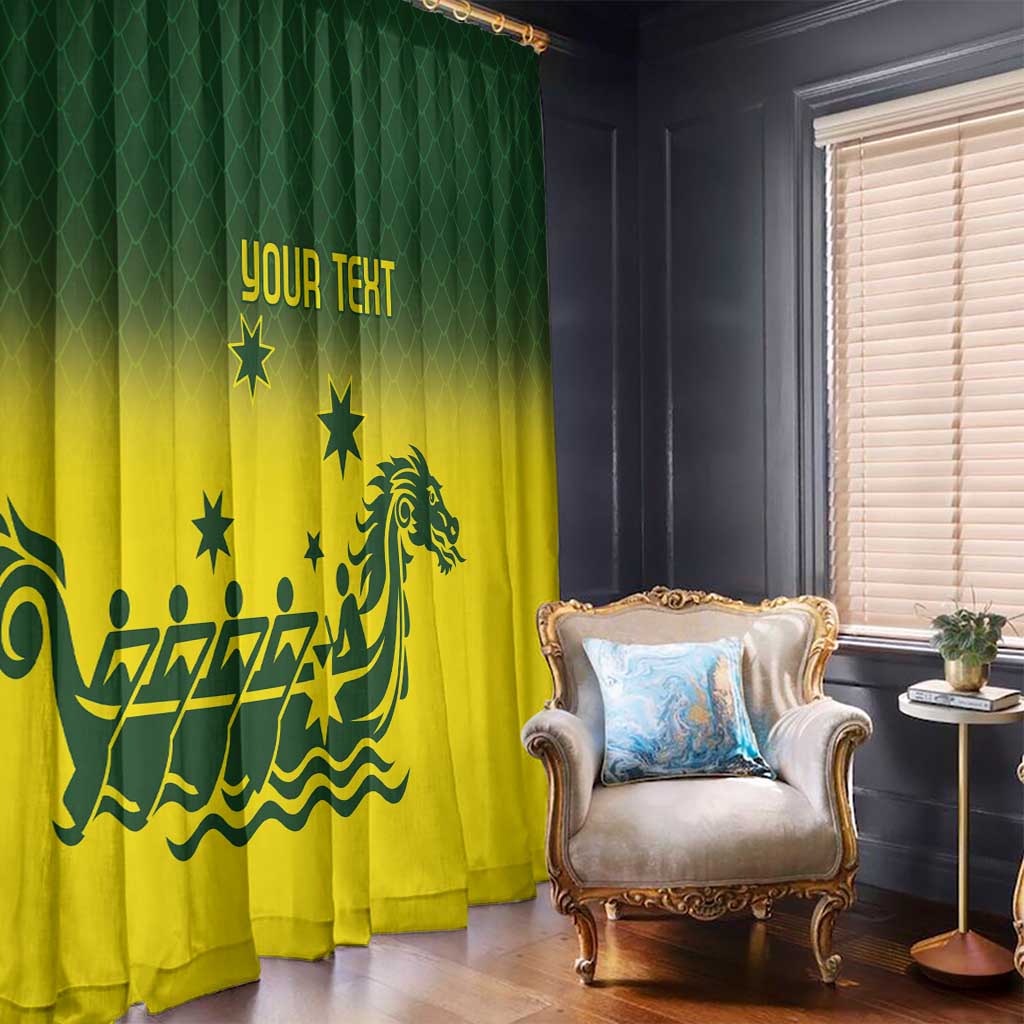 Personalised Dragons Boat Aussie Paddles Up! Window Curtain
