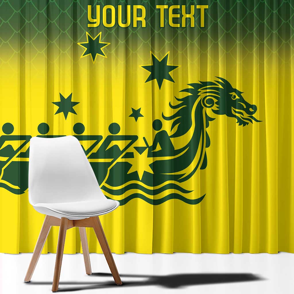 Personalised Dragons Boat Aussie Paddles Up! Window Curtain