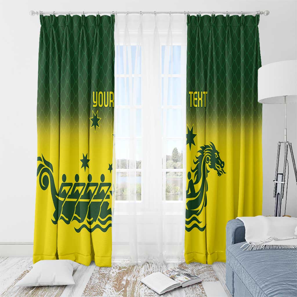 Personalised Dragons Boat Aussie Paddles Up! Window Curtain