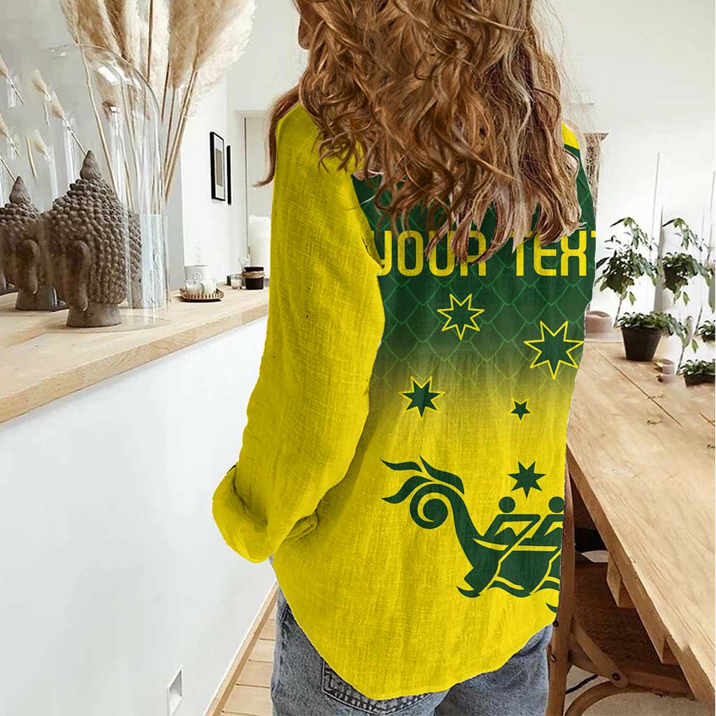 Personalised Dragons Boat Aussie Paddles Up! Women Casual Shirt